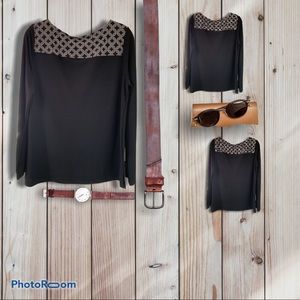 Susan Graver black liquid knit top